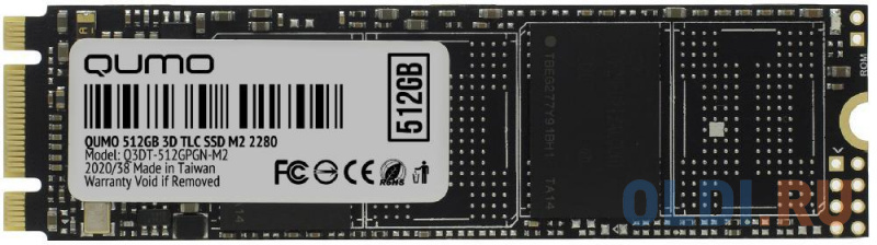 

Твердотельный накопитель SSD M.2 512 Gb QUMO Novation Read 560Mb/s Write 540Mb/s 3D NAND TLC Q3DT-512GPGN-M2