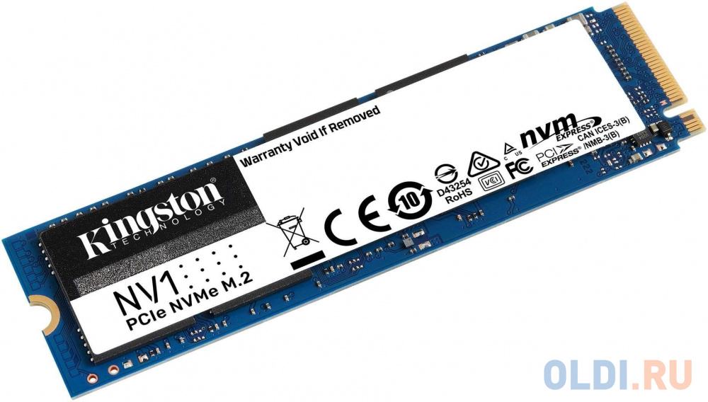 Твердотельный накопитель SSD M.2 2 Tb Kingston NV1 Read 2100Mb/s Write 1700Mb/s 3D QLC NAND SNVS/2000G, размер 22 x 80 x 2.1 мм (M.2 двусторонний) - фото 2
