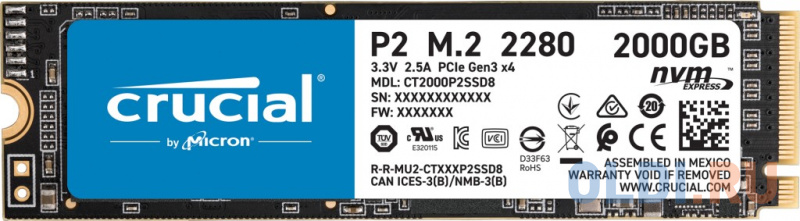 SSD накопитель Crucial P2 2 Tb PCI-E 3.0 x4