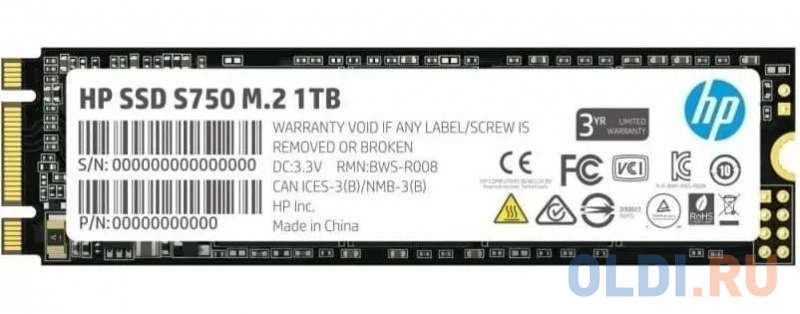 

SSD накопитель HP S750 1 Tb SATA-III