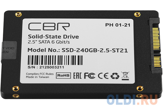 SSD накопитель CBR SSD-240GB-2.5-ST21 240 Gb SATA-III SSD-240GB-2.5-ST21 фото
