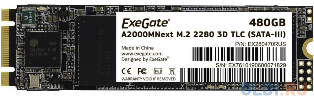 SSD накопитель Exegate Next 480 Gb SATA-III exegate ssd m 2 120gb next series ex282314rus
