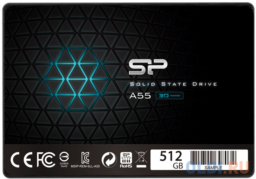 SSD накопитель Silicon Power Ace A55 512 Gb SATA-III SP512GBSS3A55S25 fan hub id cooling fh 10 pwm 10 ports sata power