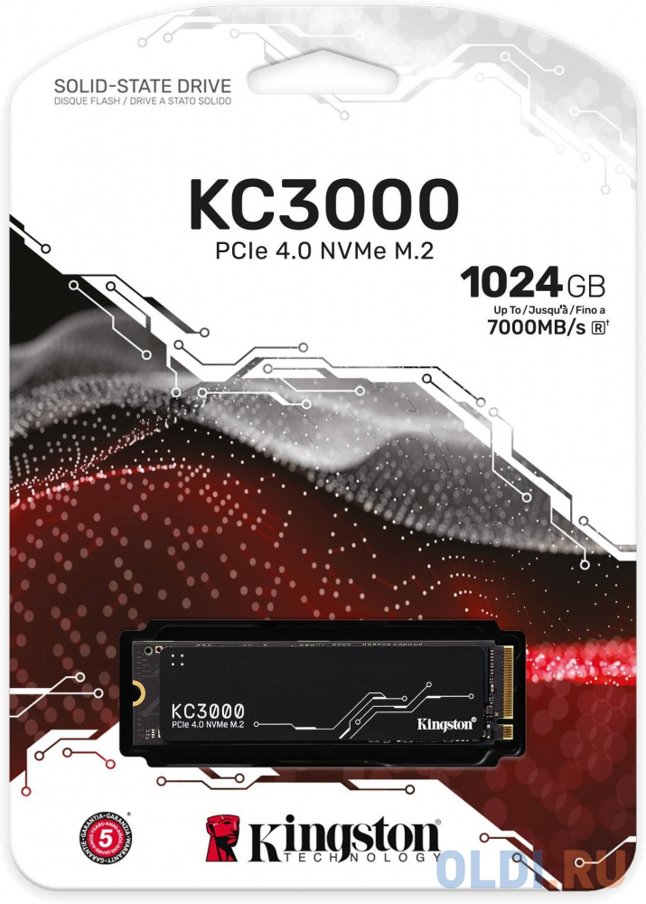 Твердотельный накопитель SSD M.2 1 Tb Kingston KC3000 Series Read 7000Mb/s Write 6000Mb/s 3D NAND TLC SKC3000S/1024G, размер 80 x 22 x 2,21 мм - фото 5