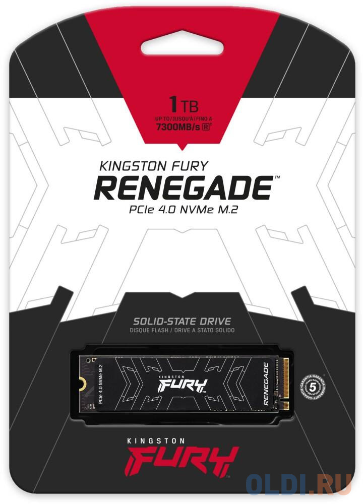 Твердотельный накопитель SSD M.2 1 Tb Kingston FURY Renegade Read 7300Mb/s Write 6000Mb/s 3D NAND TLC SFYRS/1000G, размер 80 х 22 х 2.21 мм - фото 2
