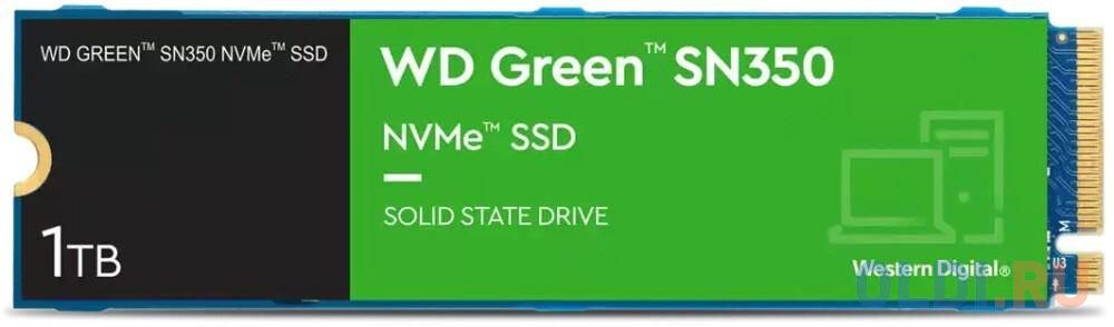 Твердотельный накопитель SSD M.2 1 Tb Western Digital Green SN350 Read 3200Mb/s Write 2500Mb/s 3D QLC NAND WDS100T3G0C, размер 80.15 х 22 х 2.5 мм - фото 1