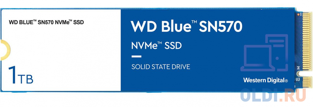 SSD накопитель Western Digital Blue SN570 1 Tb PCI-E 3.0 x4 кровать интерьерная миа hp рогожка bravo blue кант коричневый 180 200