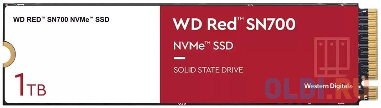 Твердотельный накопитель SSD M.2 1 Tb Western Digital Red SN700 Read 3430Mb/s Write 3000Mb/s 3D NAND TLC WDS100T1R0C - фото 1