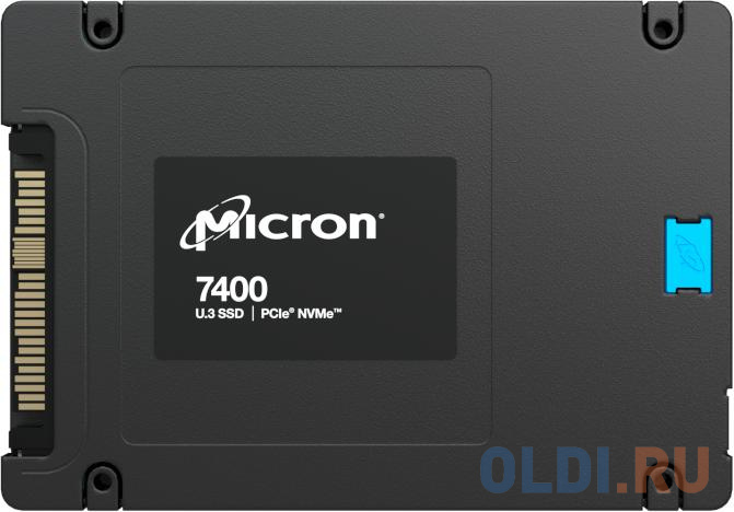Micron 7400 PRO, 3840GB, SSD, U.3, NVMe, PCIe 4.0 x4, 3D TLC, R/W 6600/3500MB/s, IOPs 800 000/135 000, 7000TBW, DWPD 1 (5 лет)
