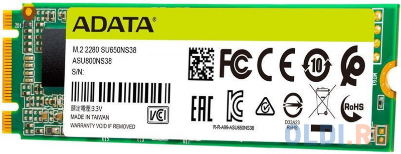 M.2 2280 256GB ADATA SU650 Client SSD [ASU650NS38-256GT-C] SATA 6Gb/s, 550/500, IOPS 80/60K, MTBF 2M, 3D NAND, 140TBW, 0,5DWPD, RTL (936004) фото