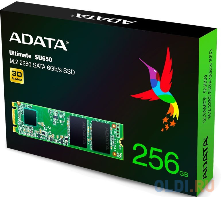 M.2 2280 256GB ADATA SU650 Client SSD [ASU650NS38-256GT-C] SATA 6Gb/s, 550/500, IOPS 80/60K, MTBF 2M, 3D NAND, 140TBW, 0,5DWPD, RTL (936004) фото