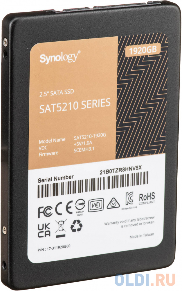 SSD   SATA2.5  1.92TB 6GB/S SAT5210-1920G SYNOLOGY