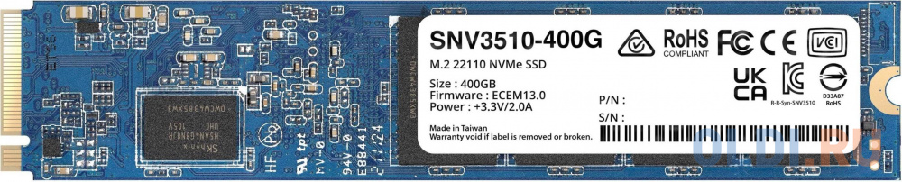 SSD жесткий диск M.2 22110 400GB SNV3510-400G SYNOLOGY сетевое хранилище synology rs3618xs