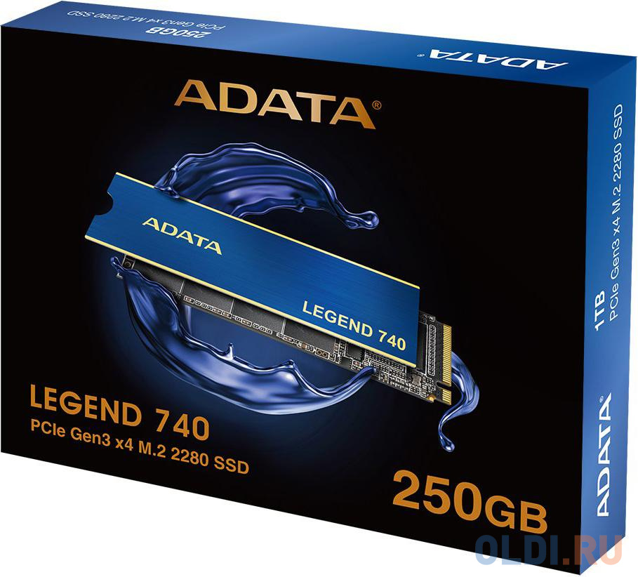 ADATA SSD LEGEND 740, 250GB, M.2(22x80mm), NVMe, PCIe 3.0 x4, 3D TLC, R/W 2300/1300MB/s, IOPs 90 000/150 000, TBW 150, DWPD 0.33, with Heat Spreader (5 лет) ALEG-740-250GCS - фото 7
