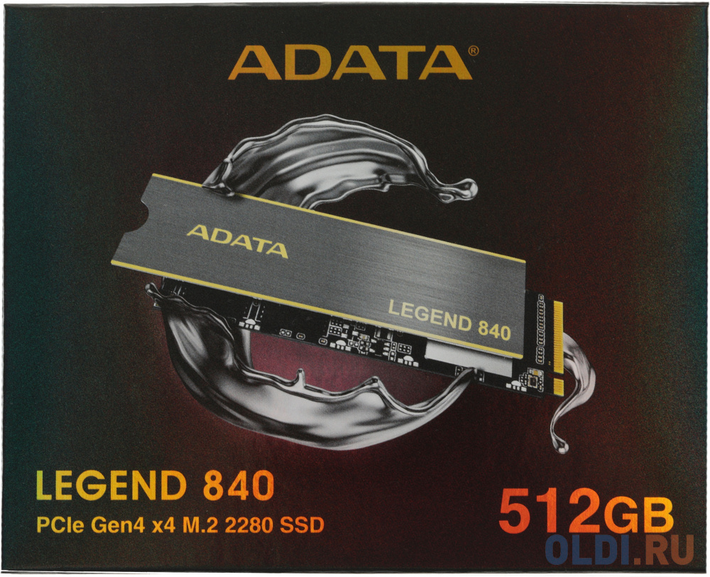M.2 2280 512GB ADATA LEGEND 840 Client SSD [ALEG-840-512GCS] PCIe Gen4x4 with NVMe, 5000/3400, IOPS 520/450K, MTBF 2M, 3D NAND, 325TBW, 0,35DWPD, RTL - фото 1