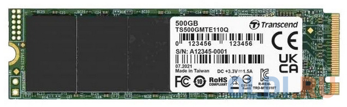 SSD накопитель Transcend SSD110Q 500 Gb PCI-E 3.0 x4 накопитель ssd transcend usb c 500gb ts500gesd380c темно зеленый