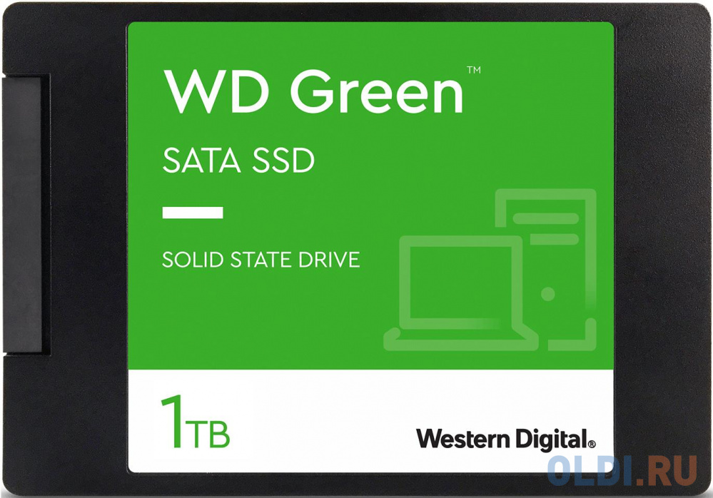 Твердотельный накопитель SSD WD Green 3D NAND WDS100T3G0A 1ТБ 2,5 SATA-III (TLC)