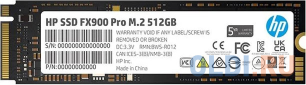 

Твердотельный накопитель SSD M.2 HP 512Gb FX900 Pro Series <4A3T9AA#ABB> (PCI-E 4.0 x4, up to 7000/2900MBs, 3D NAND, DRAM Cache, 300TBW, NVMe 1.