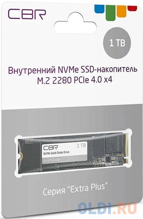 CBR SSD-001TB-M.2-EP22, Внутренний SSD-накопитель, серия "Extra Plus", 1000 GB, M.2 2280, PCIe 4.0 x4, NVMe 1.4, Phison PS5018-E18, 3D TLC N фото