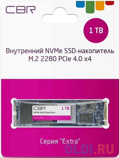 CBR SSD-001TB-M.2-EX22, Внутренний SSD-накопитель, серия "Extra", 1000 GB, M.2 2280, PCIe 4.0 x4, NVMe 1.3, Phison PS5016-E16, 3D TLC NAND, фото