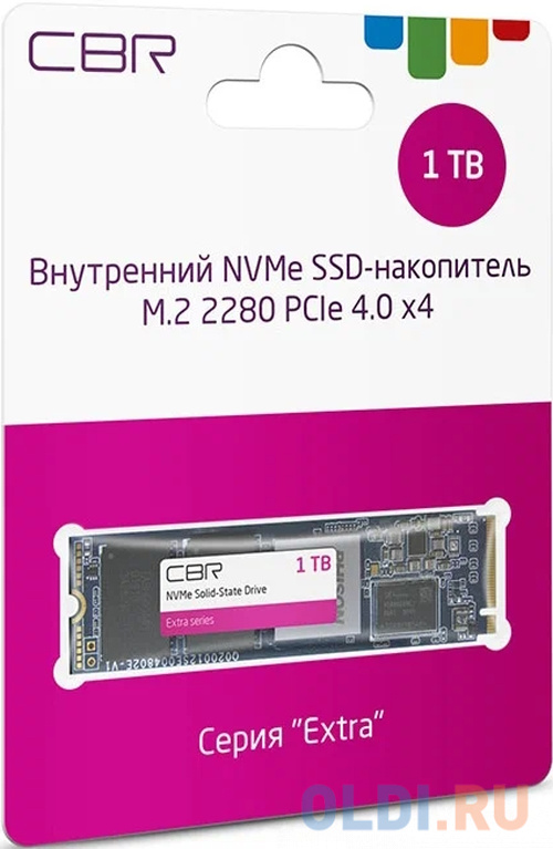 CBR SSD-001TB-M.2-EX22, Внутренний SSD-накопитель, серия "Extra", 1000 GB, M.2 2280, PCIe 4.0 x4, NVMe 1.3, Phison PS5016-E16, 3D TLC NAND, фото