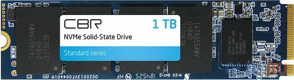CBR SSD-001TB-M.2-ST22, Внутренний SSD-накопитель, серия "Standard", 1024 GB, M.2 2280, PCIe 3.0 x4, NVMe 1.3, Phison PS5013-E13T, 3D TLC NA