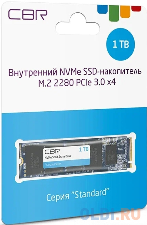 CBR SSD-001TB-M.2-ST22, Внутренний SSD-накопитель, серия "Standard", 1024 GB, M.2 2280, PCIe 3.0 x4, NVMe 1.3, Phison PS5013-E13T, 3D TLC NA фото