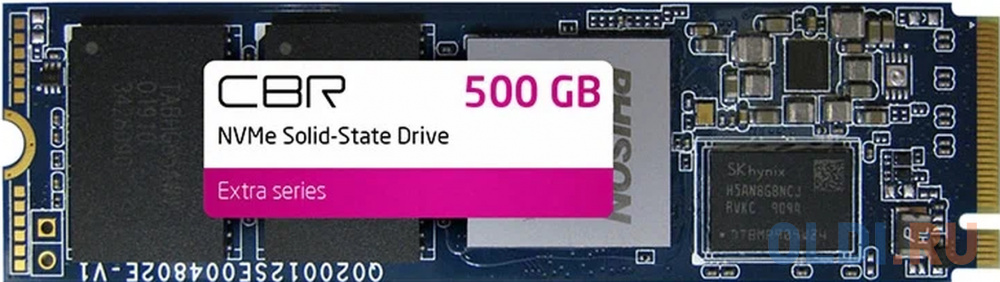 CBR SSD-500GB-M.2-EX22, Внутренний SSD-накопитель, серия "Extra", 500 GB, M.2 2280, PCIe 4.0 x4, NVMe 1.3, Phison PS5016-E16, 3D TLC NAND, D