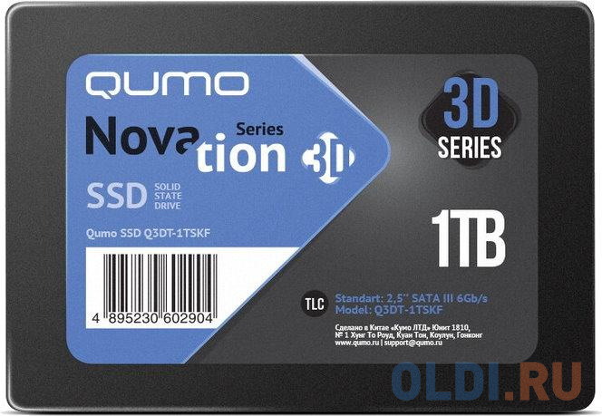 Твердотельный накопитель SSD 2.5" 1 Tb QUMO QM Novation Read 530Mb/s Write 450Mb/s 3D NAND TLC Q3DT-1TSKF, размер 100x70x7 мм - фото 1