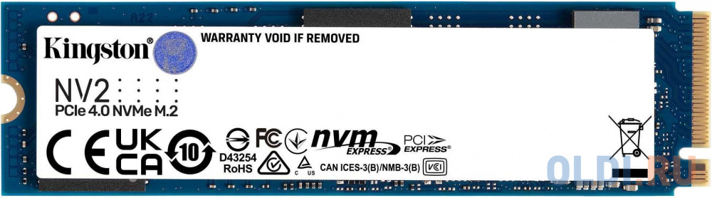 SSD накопитель Kingston NV2 1 Tb PCI-E 4.0 х4 твердотельный накопитель ssd 2 5 480 gb goodram cl100 read 540mb s write 460mb s 3d nand tlc