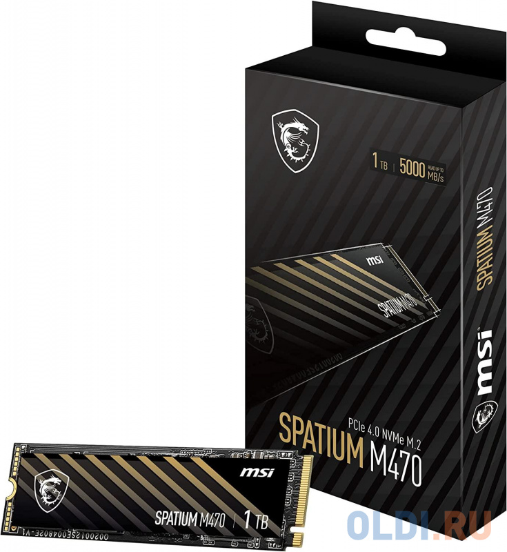 

SSD жесткий диск PCIE 4.0 NVME M.2 1TB SPATIUM M470 1TB MSI