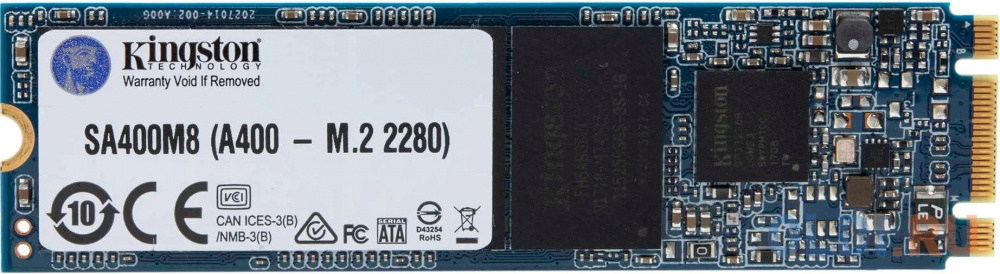 Твердотельный накопитель SSD M.2 120 Gb Kingston SA400M8/120G Read 500Mb/s Write 320Mb/s 3D NAND TLC SA400M8/120GBKCN