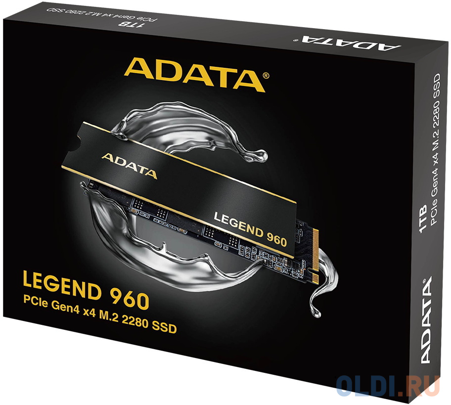 M.2 2280 2TB ADATA LEGEND 960 Client SSD [ALEG-960-2TCS] PCIe Gen4x4 with NVMe, 7400/6800, IOPS 750/630K, MTBF 2M, 3D NAND, 1560TBW, 0,43DWPD, Heat Si - фото 2