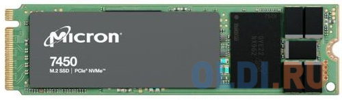 Micron SSD 7450 MAX, 400GB, M.2(22x80mm), NVMe 1.4, PCIe 4.0 x4, 3D TLC, R/W 5000/700MB/s, IOPs 280 000/65 000, TBW 2100, DWPD 3 (12 мес.)