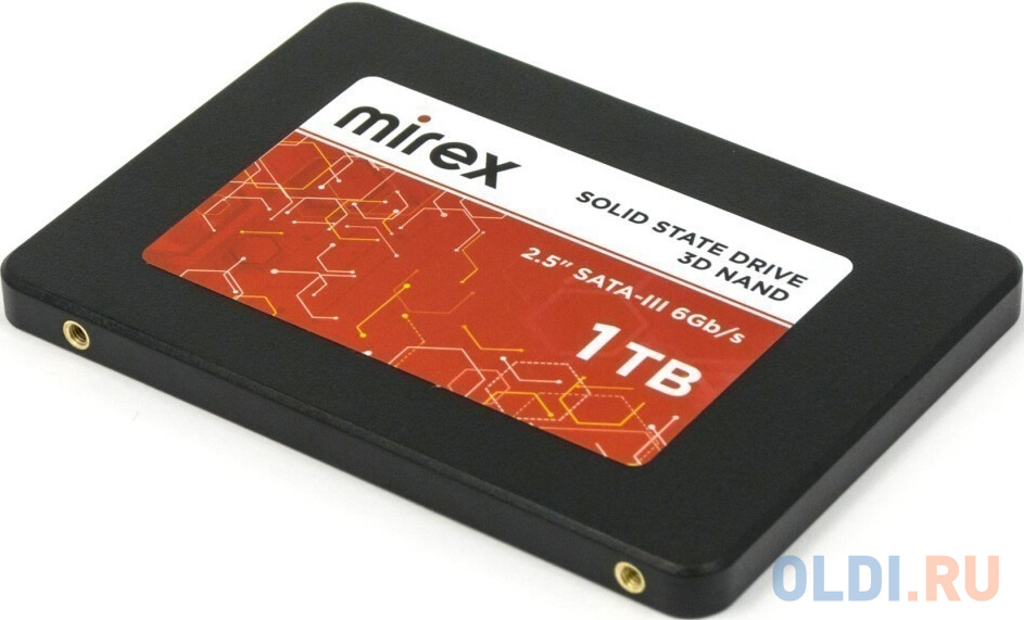 Твердотельный диск 1TB Mirex, 2.5", SATA III, [R/W - 530/430 MB/s] 3D-NAND TLC