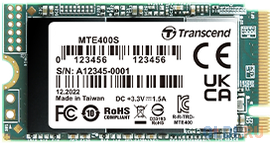 Твердотельный накопитель SSD M.2 2242 Transcend 256GB MTE400S <TS256GMTE400S> (PCI-E 3.0 x4, up to 2000/1000Mbs, 3D NAND, 100TBW, NVMe 1.3, 22х4 флешка 256gb transcend ts256gjf930c usb type c золотистый