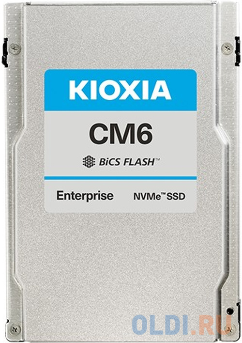 Серверный твердотельный накопитель/ KIOXIA SSD CM6-R, 3840GB, U.3(2.5 15mm), NVMe, PCIe 4.0 x4, TLC, R/W 69000/4200 MB/s, IOPs 1400K/170K, TBW 7