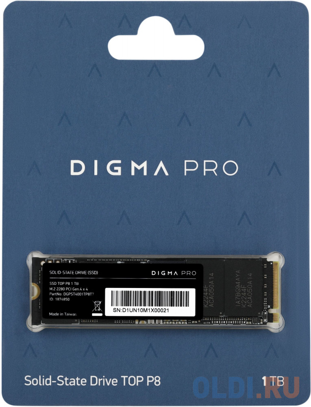 Накопитель SSD Digma PCI-E 4.0 x4 1Tb DGPST4001TP8T7 Pro Top P8 M.2 2280 фото