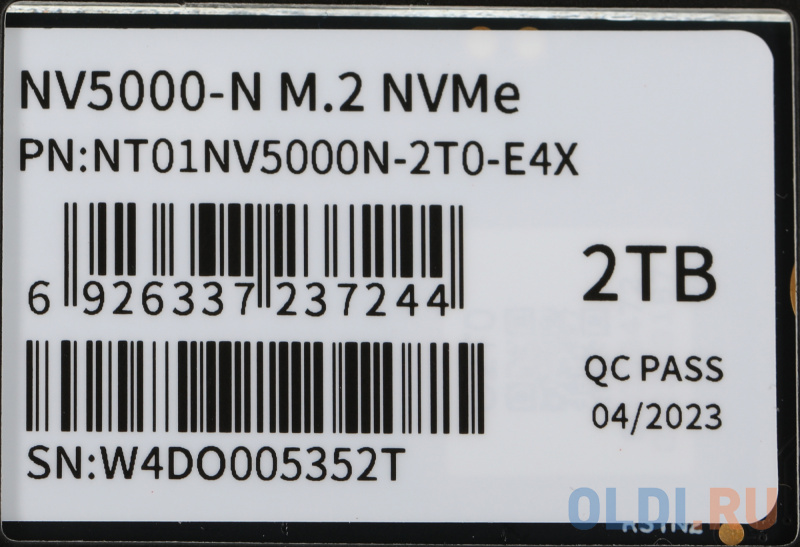 SSD накопитель Netac NV5000-N 2 Tb PCI-E 4.0 х4 фото