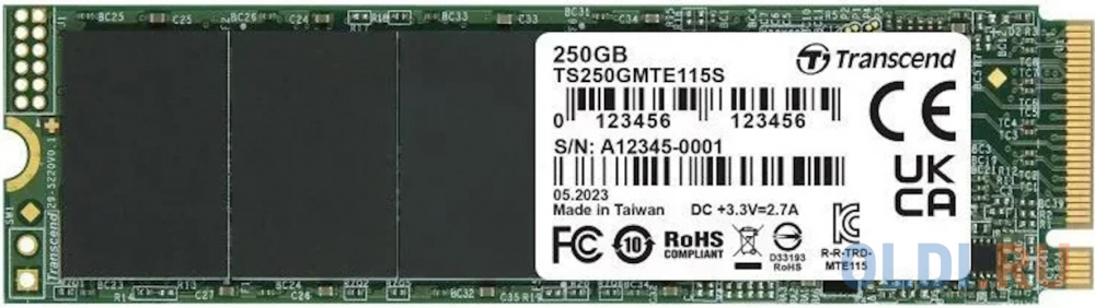 SSD накопитель Transcend TS250GMTE115S 250 Gb PCI-E 3.0 x4
