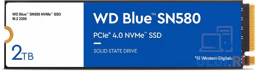 SSD накопитель Western Digital Blue SN580 2 Tb PCI-E 4.0 х4 ssd накопитель western digital blue sa510 1 tb sata iii