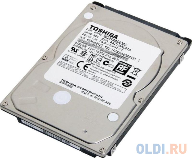 Жесткий диск для ноутбука 2.5 320 Gb 5400 rpmrpm 8 MbMb Toshiba Aquarius MQ01ABD032 SATA III 6 Gb/s