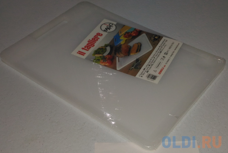 

Доска разделочная пластик 34,5х24,5х1 см белая с выемкой 8860