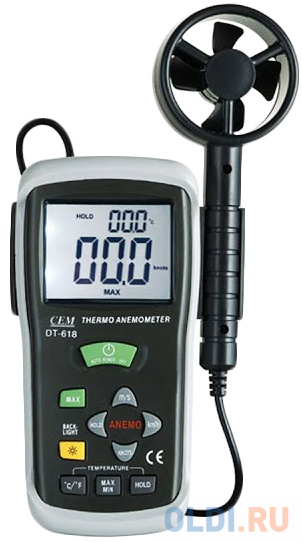 

Термоанемометр CEM DT-618 0.4-45м/с 0-60°С