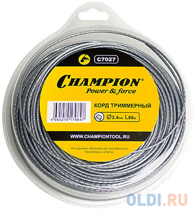 

CHAMPION Корд трим. Round Pro 2.4мм *80м C7027 Корды CHAMPION, шт
