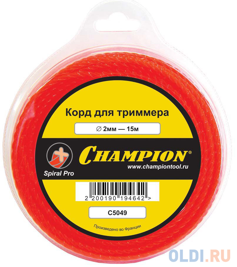 

CHAMPION Корд трим. Spiral Pro 2.0мм *15м (витой) C5049 Корды, шт