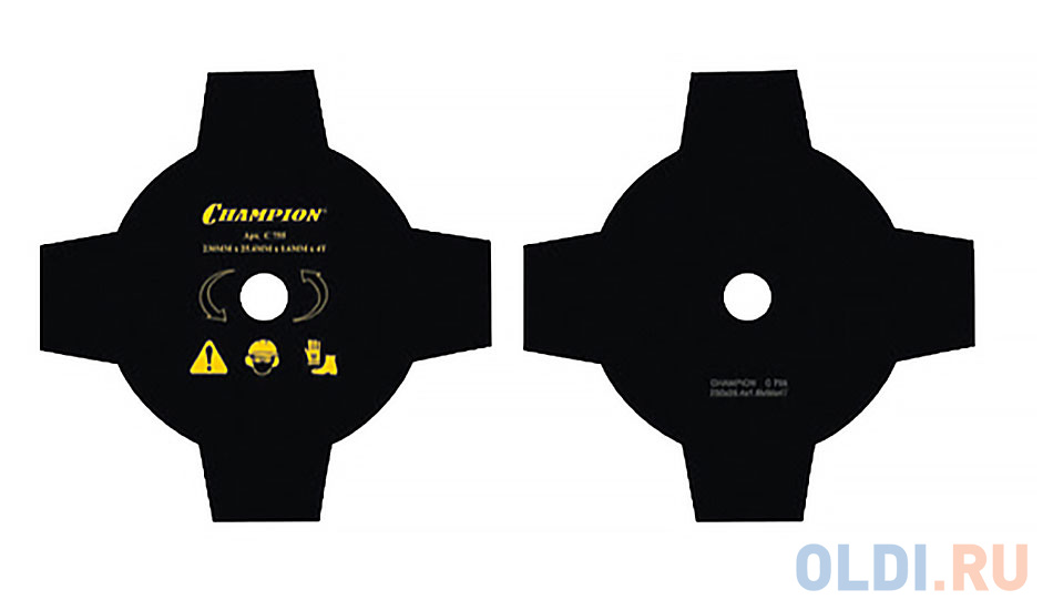 

CHAMPION Нож для жесткой травы 4/250/20,0 (тип А) (343F,FS300,350,400,450) C5119 Ножи и диски для тр, шт