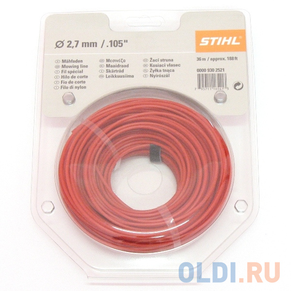 

Леска для триммеров STIHL 00009302342 кр. сечения 2.7ммх34м