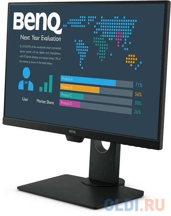 Монитор 23.8" Benq BL2480T Black IPS, 1920x1080, 5ms, 250 cd/m2, 1000:1 (DCR 20M:1), D-Sub, HDMI, DP, 1Wx2, Headph.Out, HAS, Pivot, vesa фото