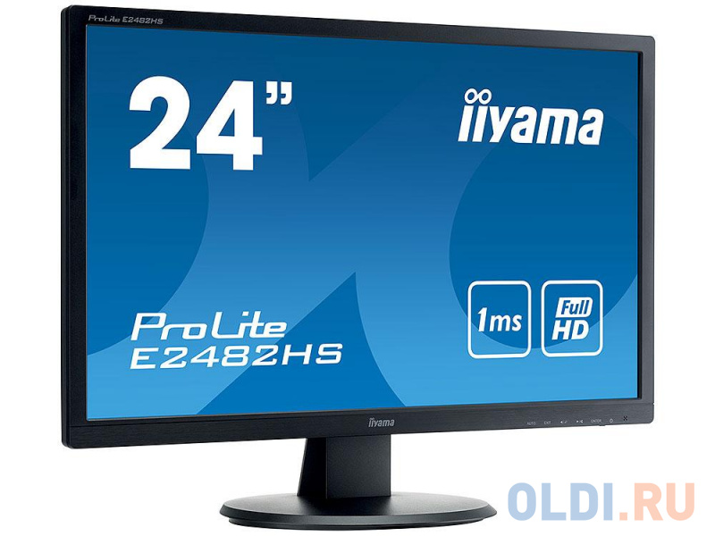 

Монитор 24" Iiyama 24" ProLite E2482HS-B1 черный TN+film LED 2ms 16:9 DVI HDMI M/M Mat 1000:1 250cd